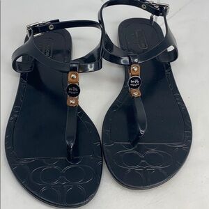 Coach Piccadilly Black Sz 7 Jelly Shoes Sandals